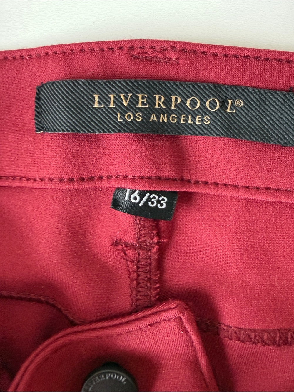 Liverpool Los Angeles Burgundy Women’s Gia Glidder Skinny Pull on Pants 16/33 - Picture 2 of 10